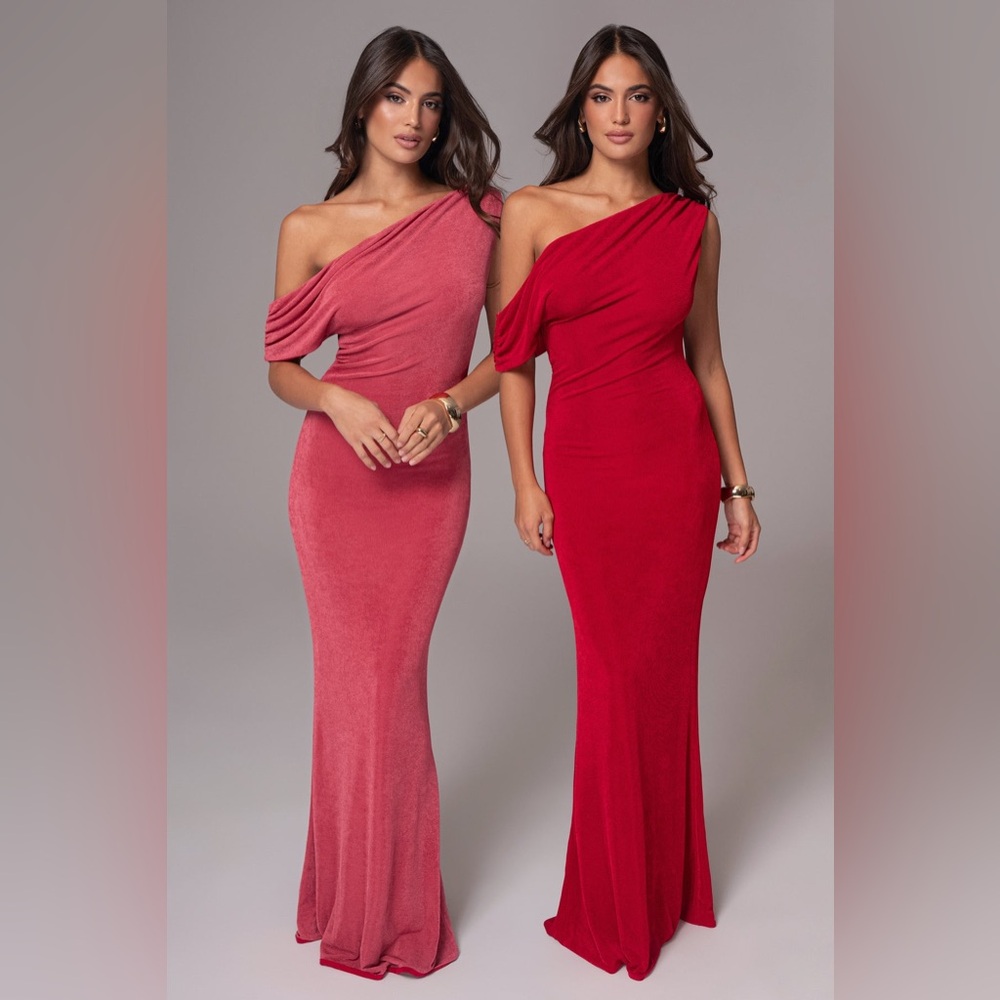 JLUXLABEL BERRY/RED CLASSIC ELEGANCE REVERSIBLE MAXI DRESS 🩷❤️